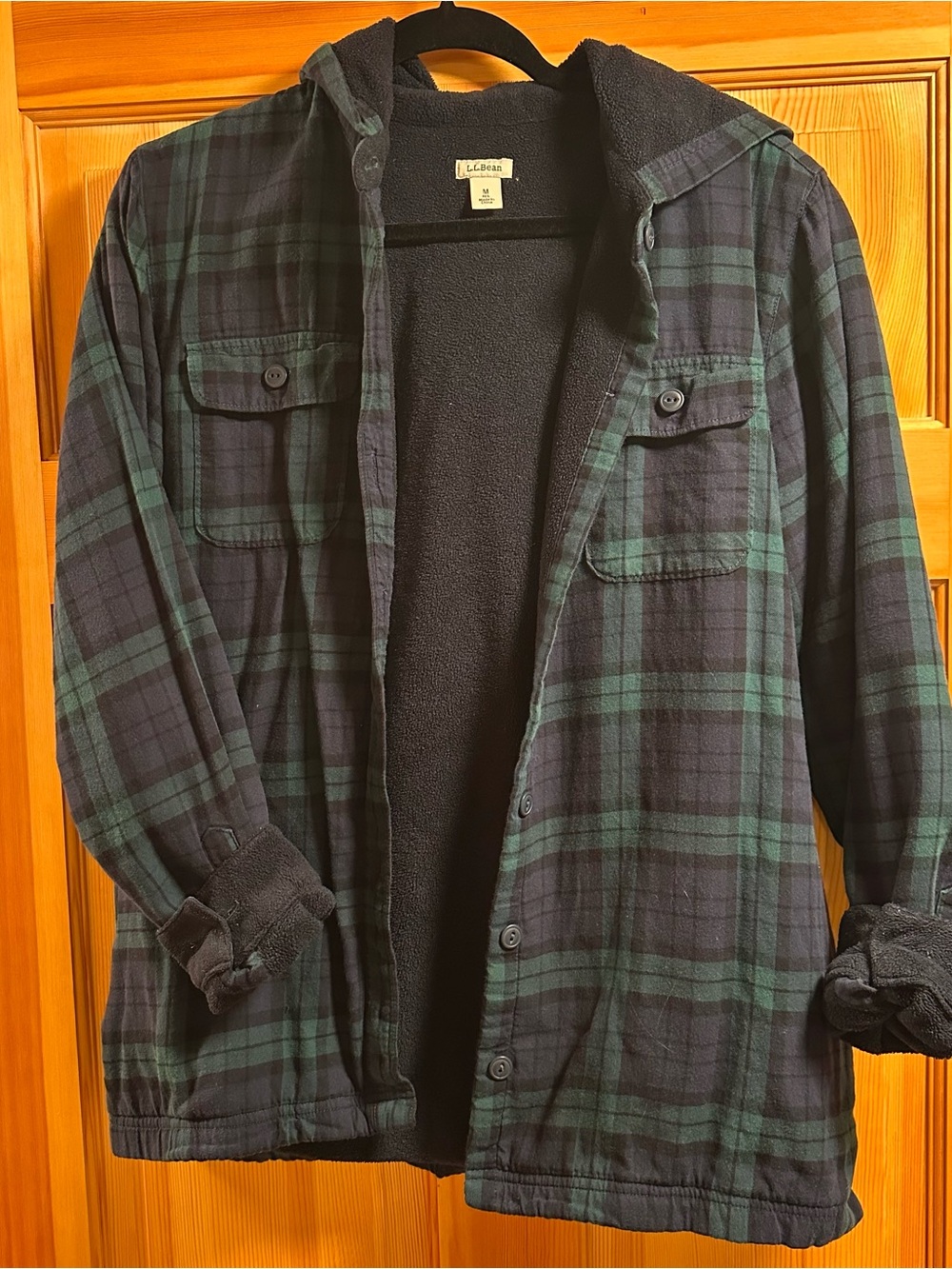 L.L.Bean Fleece Lined Hooded Flannel